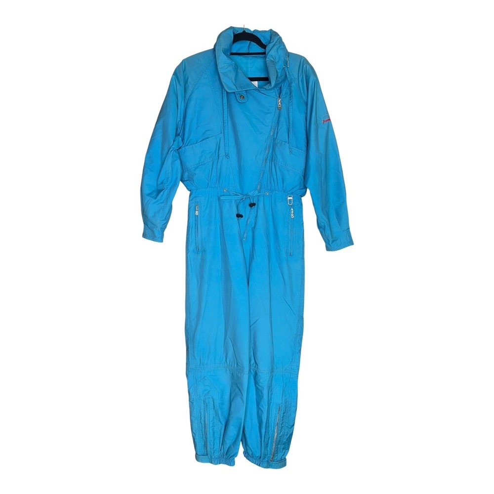 Bogner Vintage Ski Suit Blue One Piece Asymmetrical Zip Womens 36 72324‎
